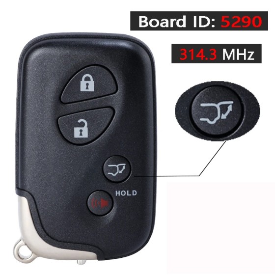 Lexus 4 Button Smart Key Remote w/ Hatch 2010-2015 For HYQ14ACX (GNE 5290) | Aftermarket